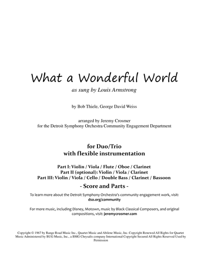 What A Wonderful World (arr. Jeremy Crosmer)