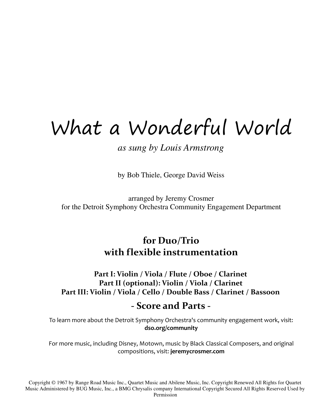 What A Wonderful World (arr. Jeremy Crosmer)