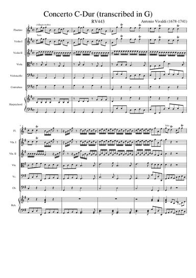 Concerto per Flautino 443- Allegro Molto (Arr. G Major) (arr. Larli Davies)