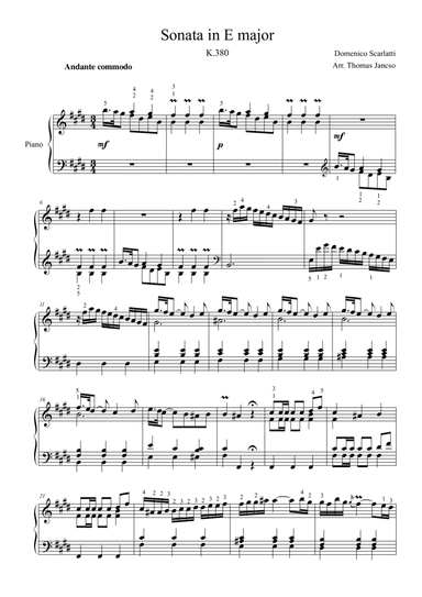 Scarlatti Sonata K.380 (arr. Thomas Jancso)