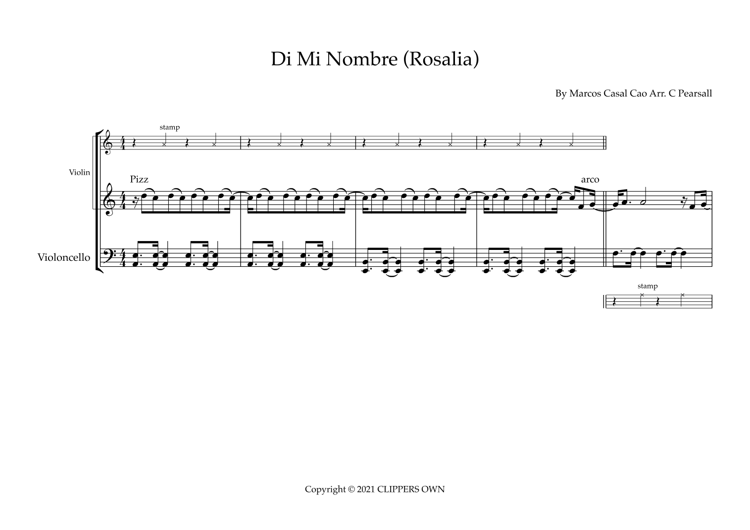 Di Mi Nombre (arr. Caroline Pearsall)