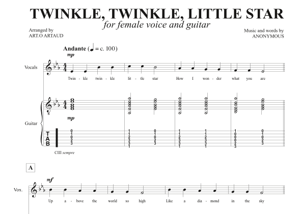 Twinkle Twinkle Little Star (arr. Art.o Artaud)