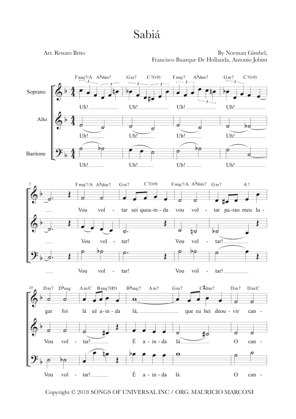 Sabia (arr. Renato Brito)