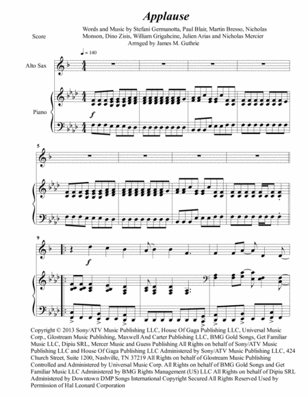 Applause (arr. James M. Guthrie, ASCAP)