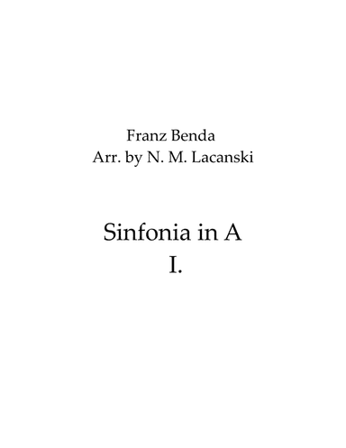 Sinfonia in A I. (arr. Nick Lacanski)