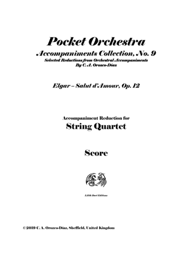 Elgar - Salut d'Amour, Op. 12 - For Violin and String Quartet - SCORE AND PARTS (arr. Amnael Orozco-Diaz)