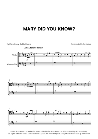 Mary, Did You Know? (arr. Cadenza Editions)