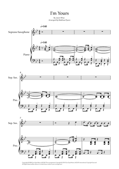 I'm Yours (arr. Matthew pyeon)