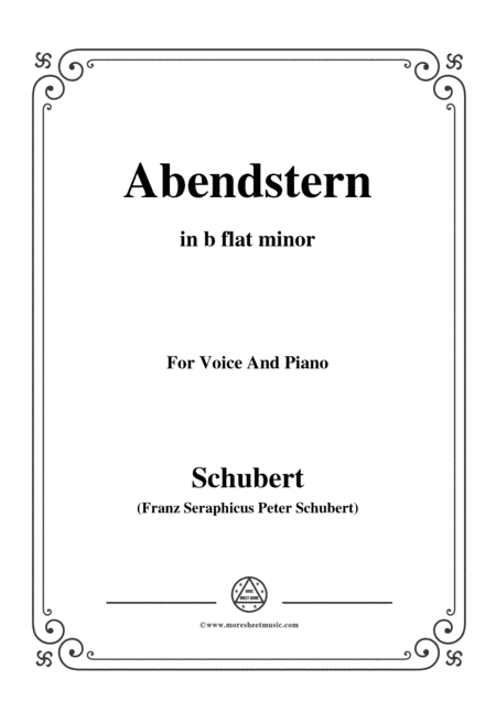 Schubert-Abendstern,in b flat minor,for Voice&Piano (arr. MSM)