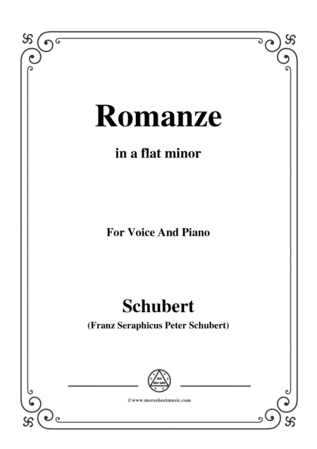 Schubert-Romanze,from'the opera Der haüsliche Krieg',in a flat minor,for Voice&Piano (arr. MSM)