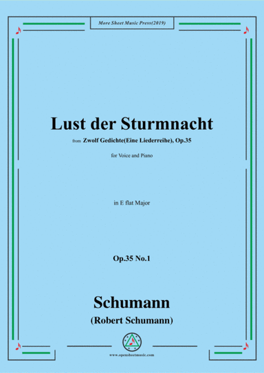 Schumann-Lust der Sturmnacht,Op.35 No.1 in E flat Major,for Voice and Piano (arr. MSM)