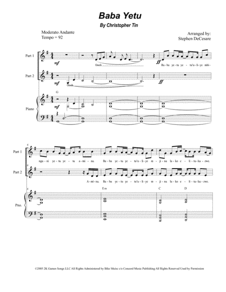Baba Yetu (arr. Stephen DeCesare)