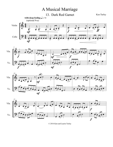 String Duo No 13 from A Musical Marriage "Dark Red Garnet"