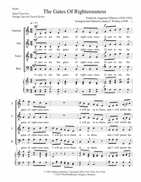 The Gates Of Righteousness (arr. James F. Rickley)