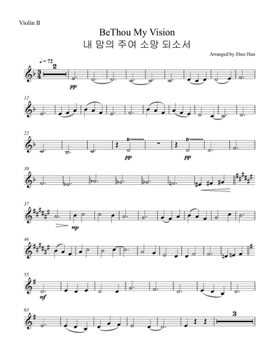 Be Thou My Vision Violin2 Part (arr. Jihee Han)