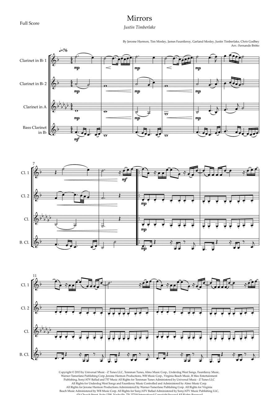 Mirrors (arr. Fernando Britto)