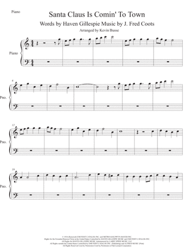Santa Claus Is Comin' To Town (arr. Kevin Busse)