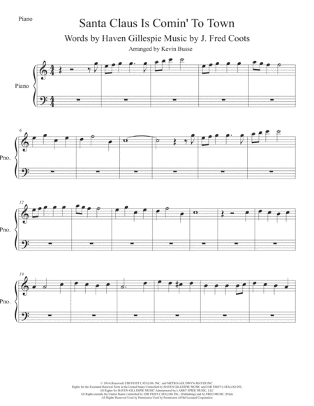 Santa Claus Is Comin' To Town (arr. Kevin Busse)
