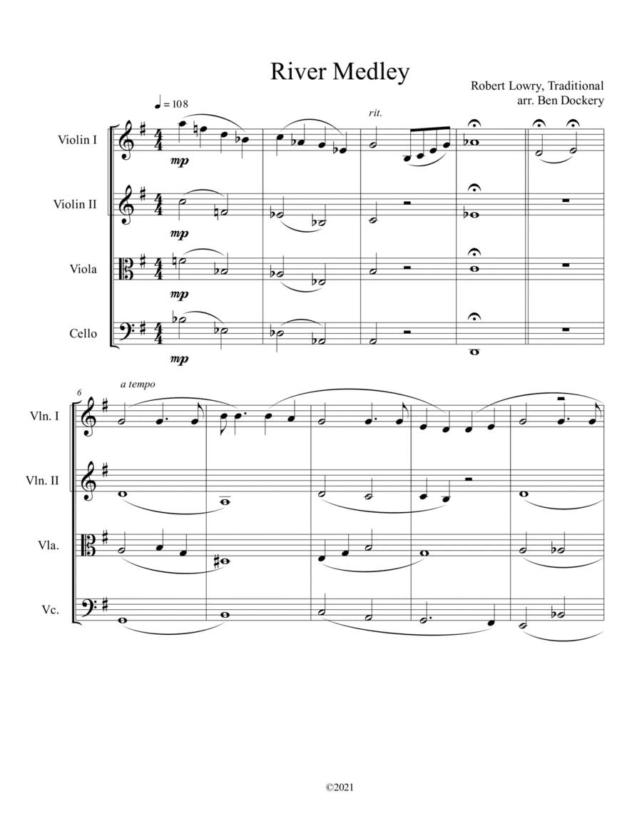 River Medley for String Quartet (arr. Ben Dockery)