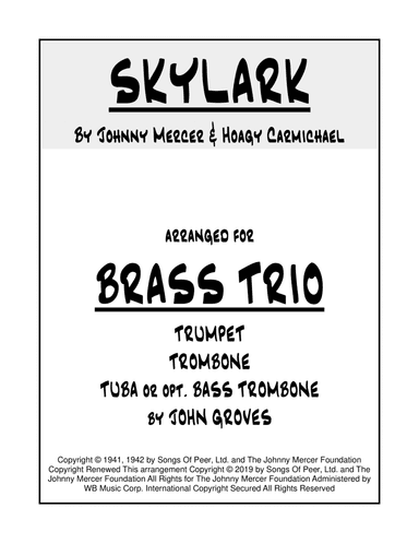 Skylark (arr. John Groves)