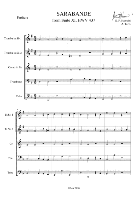 Sarabanda for Brass Quintet (arr. Andrea Terzi)