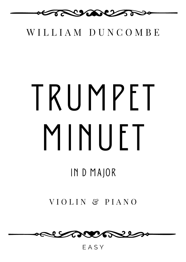 Duncombe - Trumpet Menuet in D Major - Easy (arr. Piacere Music Sheets)