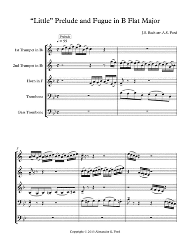 "Little" Prelude and Fugue in B-Flat (arr. A.S. Ford)