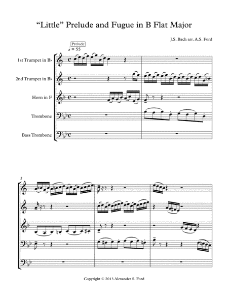 "Little" Prelude and Fugue in B-Flat (arr. A.S. Ford)