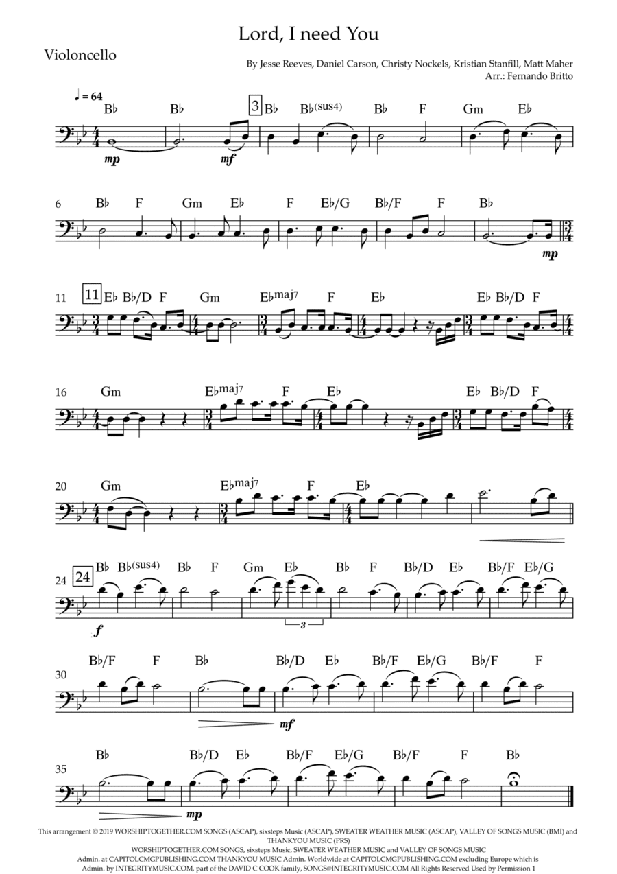 Lord, I Need You (arr. Fernando Britto)