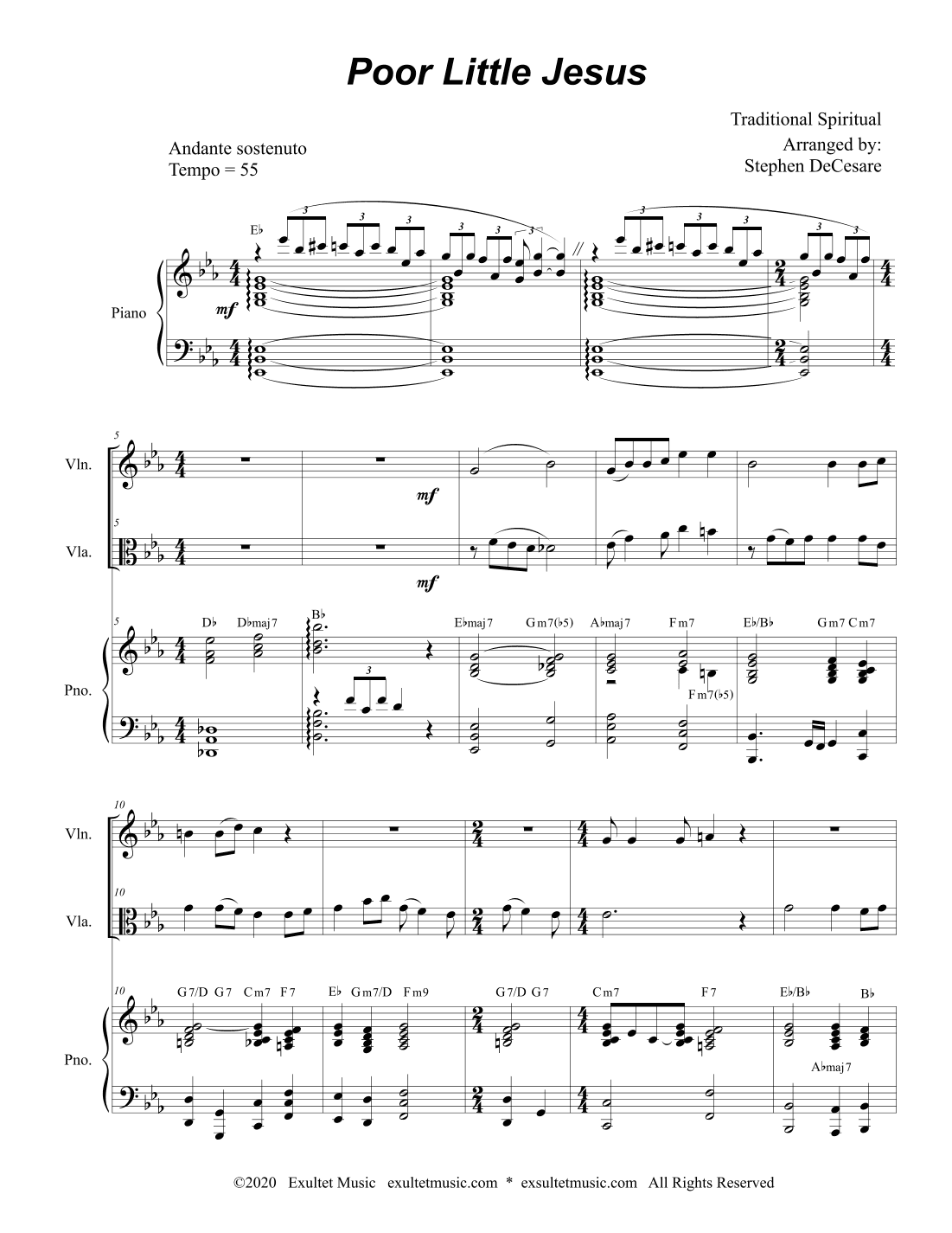 Poor Little Jesus (Duet for Violin and Viola) (arr. Stephen DeCesare)