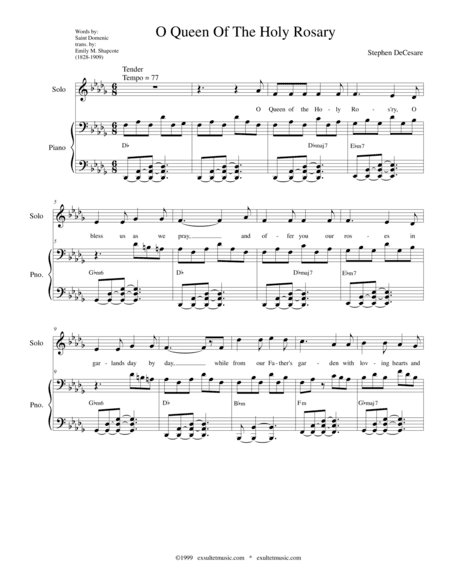 O Queen Of The Holy Rosary (Vocal solo and SATB)