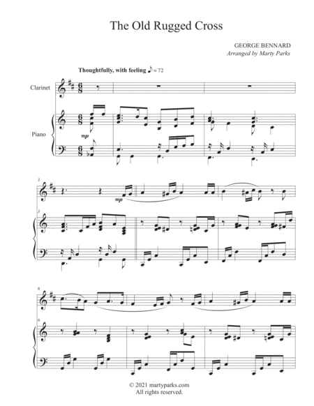 The Old Rugged Cross (Clarinet-Piano) (arr. Marty Parks)