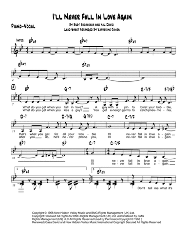I'll Never Fall In Love Again (arr. Katherine James)