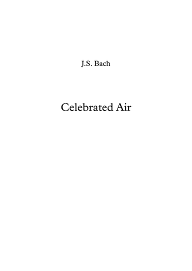 Celebrated Air - J.S. Bach (arr. Jope)