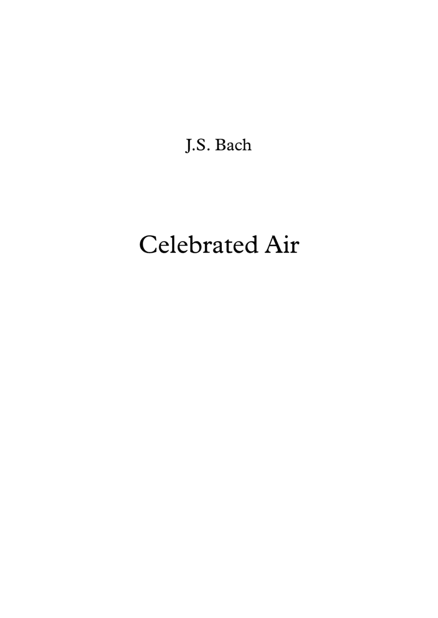 Celebrated Air - J.S. Bach (arr. Jope)