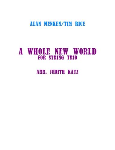 A Whole New World (from 'Aladdin') (arr. Judith Katz)