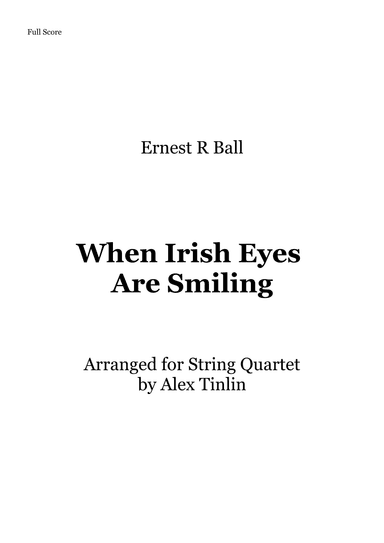 When Irish Eyes Are Smiling (arr. Alex Tinlin)