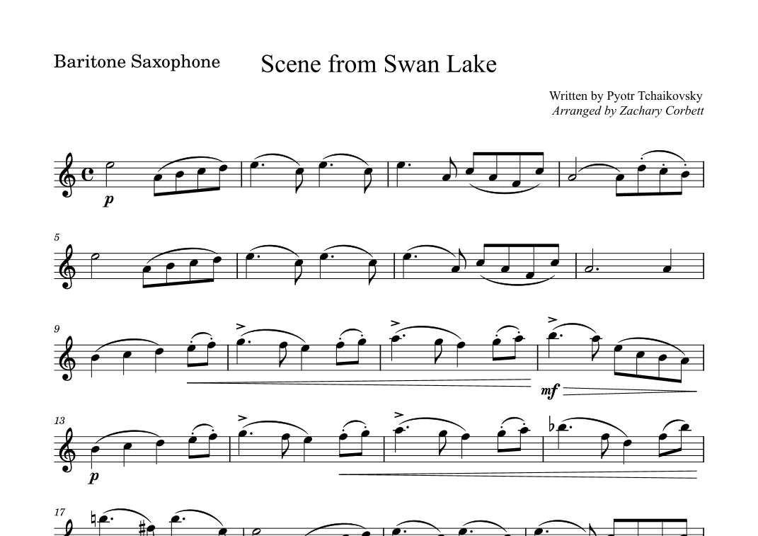 Scene from Swan Lake (arr. Zachary Corbett)