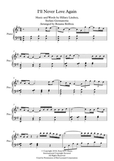 I'll Never Love Again (arr. Roxana Belibou)