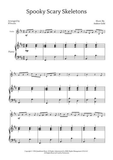 Spooky Scary Skeletons (arr. BTmusic)
