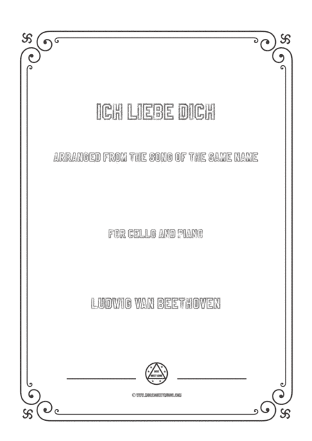 Beethoven-Ich liebe dich,for Cello and Piano (arr. MSM)