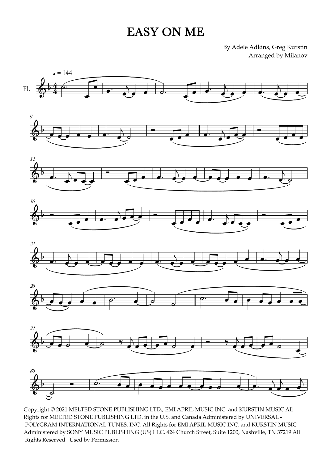 Easy On Me (arr. Milanov)