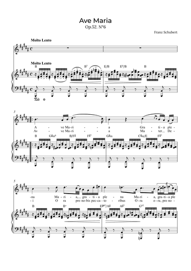 Ave Maria Schubert - Soprano with chords in B (arr. Alex Nunes Rodrigues)