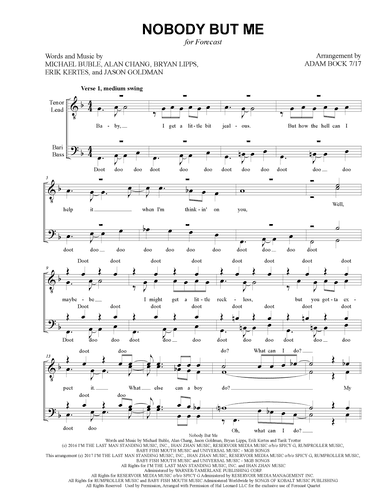 Nobody But Me (arr. Adam Bock)