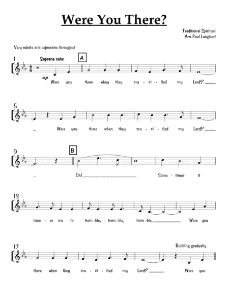 Were You There? - SATB acappella (arr. Paul Langford)