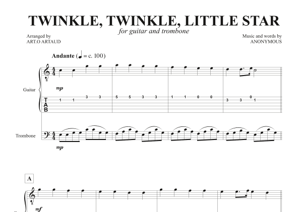 Twinkle Twinkle Little Star (arr. Art.o Artaud)