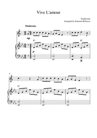 Vive L'amour (alto saxophone solo and piano accompaniment) (arr. Kaiserin Rebecca)