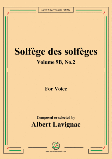 Lavignac-Solfège des solfèges,Volume 9B,No.2,for Voice (arr. MSM)