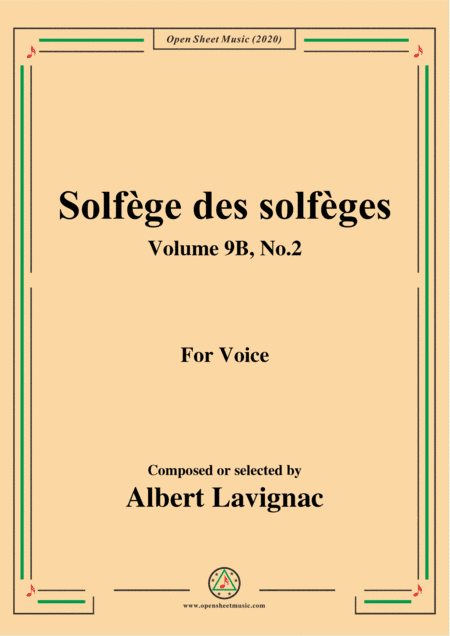Lavignac-Solfège des solfèges,Volume 9B,No.2,for Voice (arr. MSM)