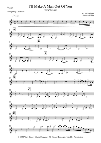 I'll Make A Man Out Of You (arr. Alex Souza)